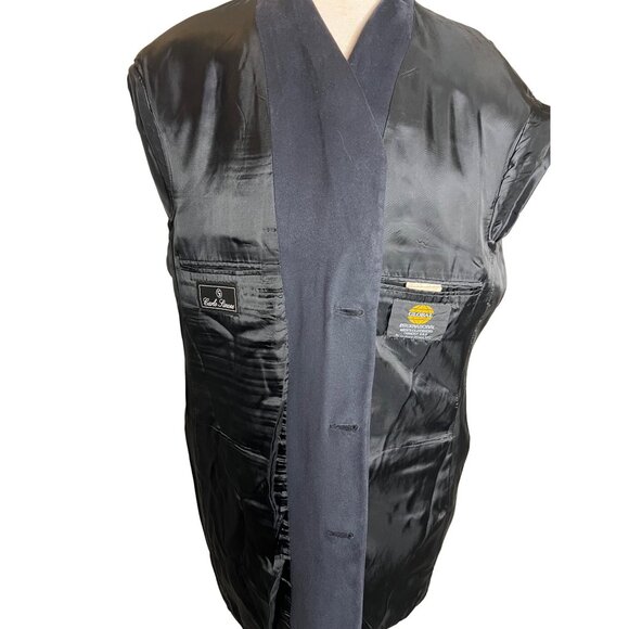 Carlo Simone Men's Sports Jacket 43T Black Made In Canada 3 Button - Picture 8 of 16